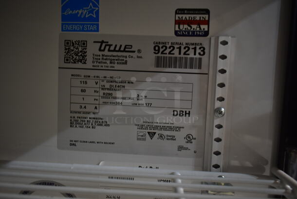 2017 True GDM-41SL-48-HC-LD ENERGY STAR Metal Commercial 2 Door Reach In Cooler Merchandiser w/ Poly Coated Racks. 115 Volts, 1 Phase. Tested and Working! - Image 6 of 6