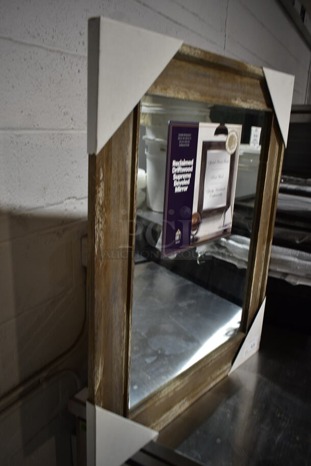 BRAND NEW! Reclaimed Driftwood Supreme Beveled Mirror.  - Image 2 of 3