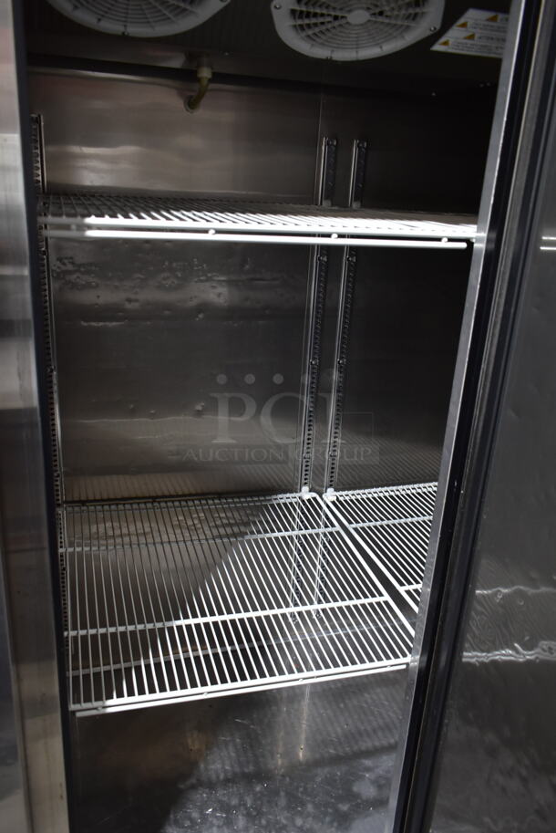 Turbo Air M3R72-3-N Stainless Steel Commercial 3 Door Reach In Cooler w/ Poly Coated Racks on Commercial Casters. 115 Volts, 1 Phase. Tested and Working! - Image 4 of 6