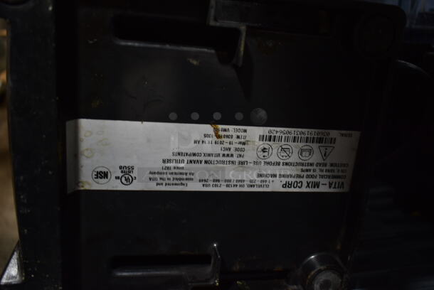 2019 Vita-Mix VM0100 Metal Countertop Blender Base w/ Pitcher. 120 Volts, 1 Phase. Tested and Working! - Image 3 of 6