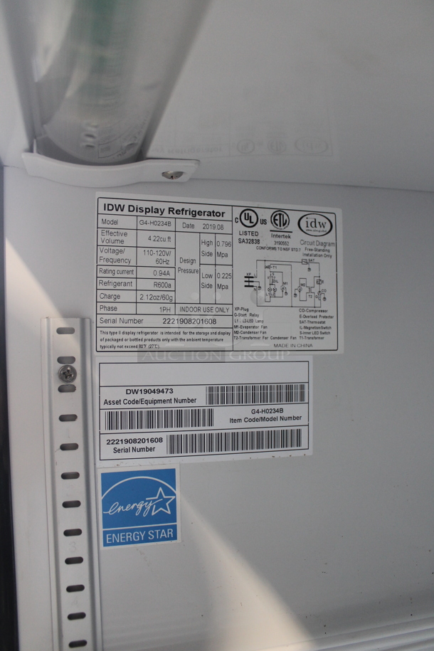 2019 IDW G4-H0234B ENERGY STAR Metal Commercial 2 Door Reach In Cooler Merchandiser w/ Poly Coated Racks. 110-120 Volts, 1 Phase. Tested and Working! - Image 5 of 7