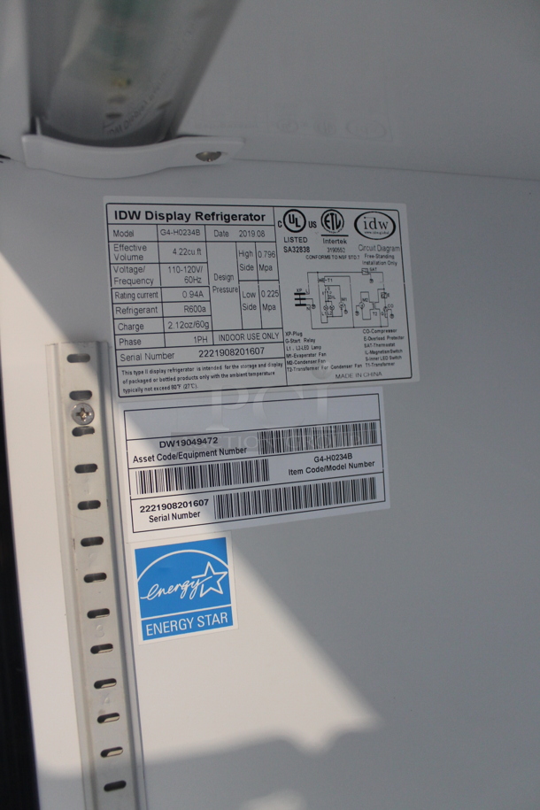 2019 IDW G4-H0234B ENERGY STAR Metal Commercial 2 Door Reach In Cooler Merchandiser w/ Poly Coated Racks. 110-120 Volts, 1 Phase. Tested and Working! - Image 7 of 7