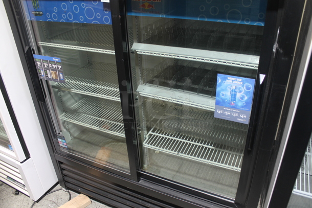 2015 True GDM-41SL-54-LD Metal Commercial 2 Door Reach In Cooler Merchandiser w/ Poly Coated Racks. 115 Volts, 1 Phase. Tested and Working! - Image 2 of 5