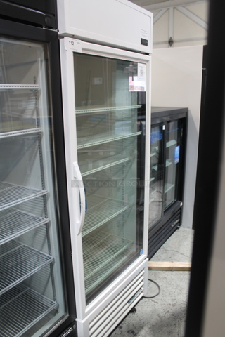 2022 True TSCI-600R-G-PH Metal Commercial Single Door Reach In Cooler Merchandiser w/ Poly Coated Racks. 115 Volts, 1 Phase. Tested and Working!