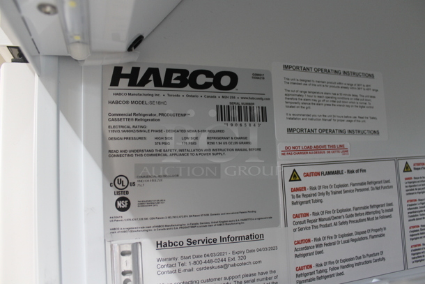 2019 Habco SE18HC Metal Commercial Single Door Reach In Cooler Merchandiser w/ Poly Coated Racks. 115 Volts, 1 Phase. Tested and Working! - Image 5 of 5