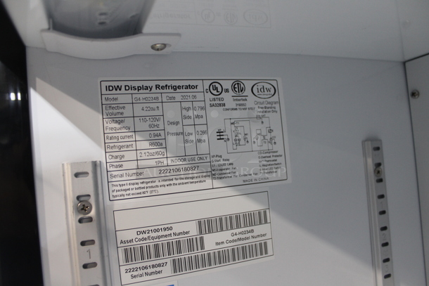 2021 IDW G4-H0234B Metal Commercial 2 Door Reach In Cooler Merchandiser w/ Poly Coated Racks. 115 Volts, 1 Phase. Tested and Working! - Image 5 of 7