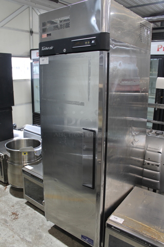 Turbo Air M3F19-1 Stainless Steel Commercial Reach In Single Door Freezer w/ Poly Coated Racks on Commercial Casters. 115 Volts, 1 Phase. Tested and Working!