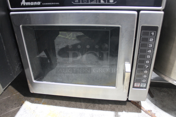2017 Amana MRC30S2 Stainless Steel Commercial Countertop Electric Powered Microwave Oven. 208/240 Volts, 1 Phase.  - Image 4 of 6