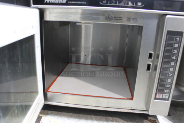 2017 Amana MRC30S2 Stainless Steel Commercial Countertop Electric Powered Microwave Oven. 208/240 Volts, 1 Phase.  - Image 5 of 6