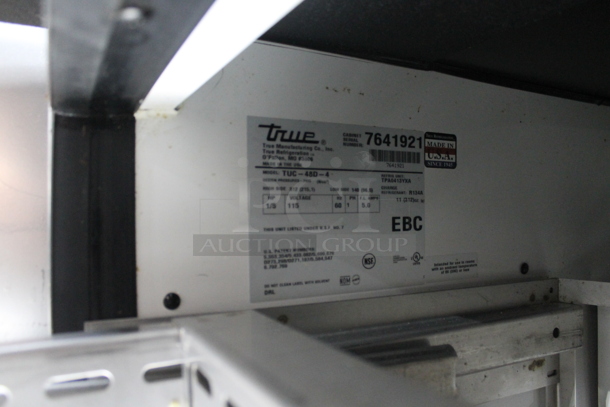 True TUC-48D-4 Stainless Steel Commercial 4 Drawer Work Top Cooler. 115 Volts, 1 Phase. Tested and Does Not Power On
 - Image 5 of 6