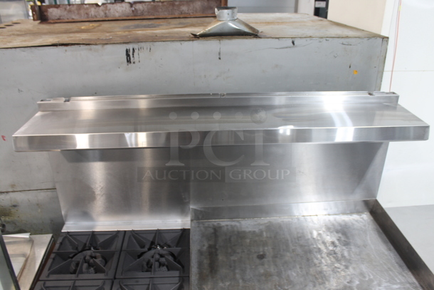 Cooking Performance Group CPG 351S60G36N Stainless Steel Commercial Natural Gas Powered 4 Burner Range w/ Flat Top Griddle, 2 Ovens, Over Shelf and Back Splash. 240,000 BTU.  - Image 3 of 7