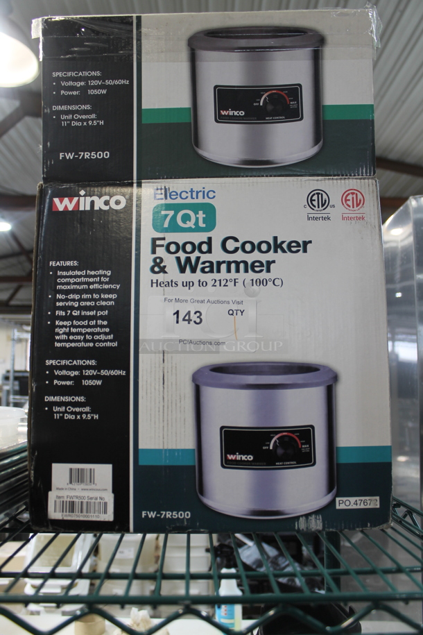IN ORIGINAL BOX! Winco FW-7R500 Stainless Steel Commercial Countertop Soup Kettle Food Warmer. 120 Volts, 1 Phase. Tested and Working! - Image 5 of 7