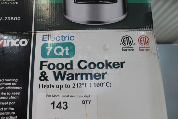 IN ORIGINAL BOX! Winco FW-7R500 Stainless Steel Commercial Countertop Soup Kettle Food Warmer. 120 Volts, 1 Phase. Tested and Working! - Image 7 of 7