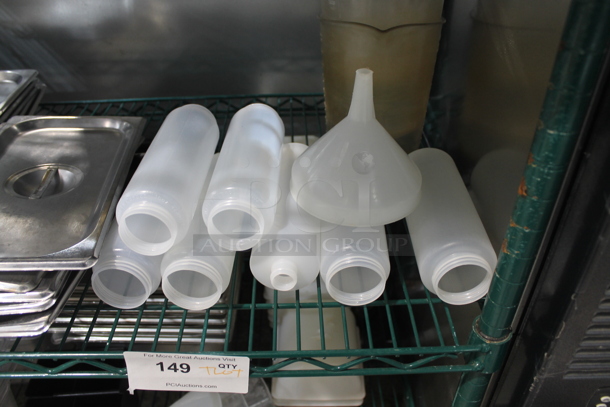 ALL ONE MONEY! Tier Lot of Various Items Including Stainless Steel Drop In Bin Lids and Poly Condiment Bottles - Image 2 of 3