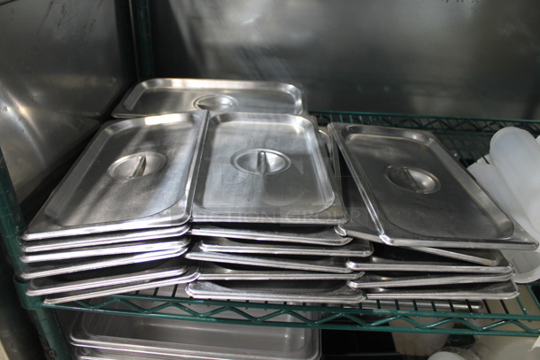 ALL ONE MONEY! Tier Lot of Various Items Including Stainless Steel Drop In Bin Lids and Poly Condiment Bottles - Image 3 of 3