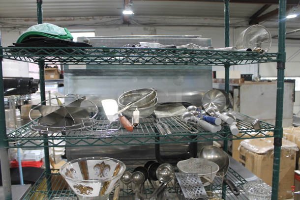 ALL ONE MONEY! Lot of Various Items Including Stainless Steel Drop In Bins, Serving Trays and Utensils. Does Not Include Shelving Unit.  - Image 6 of 10