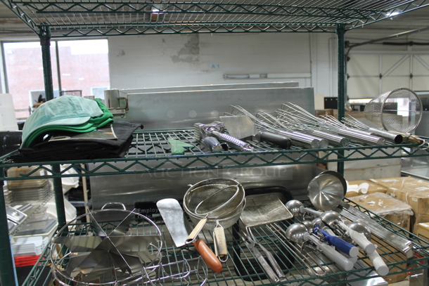 ALL ONE MONEY! Lot of Various Items Including Stainless Steel Drop In Bins, Serving Trays and Utensils. Does Not Include Shelving Unit.  - Image 7 of 10