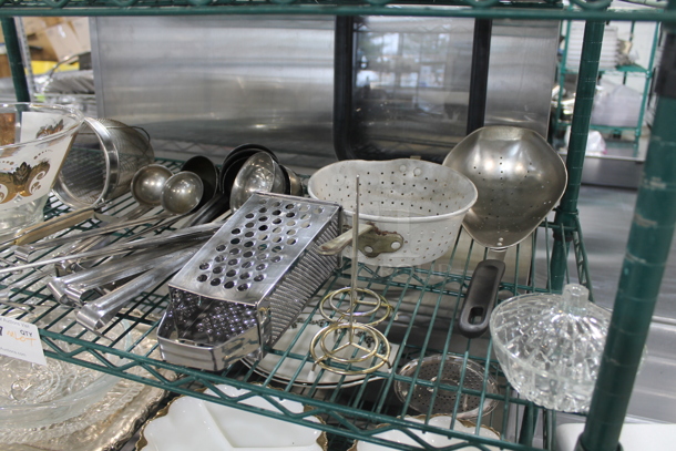 ALL ONE MONEY! Lot of Various Items Including Stainless Steel Drop In Bins, Serving Trays and Utensils. Does Not Include Shelving Unit.  - Image 8 of 10