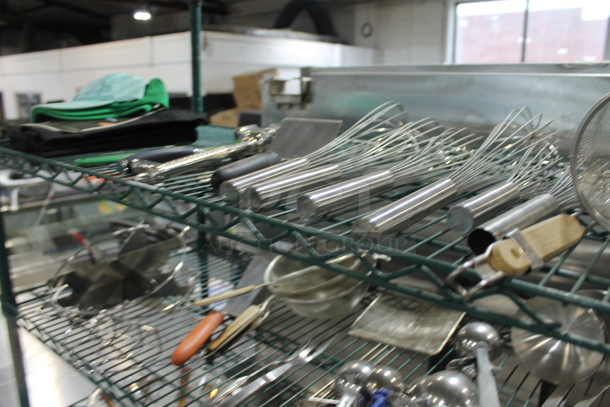 ALL ONE MONEY! Lot of Various Items Including Stainless Steel Drop In Bins, Serving Trays and Utensils. Does Not Include Shelving Unit.  - Image 10 of 10