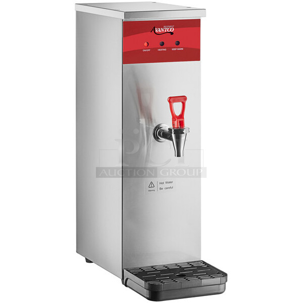 BRAND NEW SCRATCH AND DENT! Avantco 177HWDA2 Stainless Steel Commercial Countertop 2 Gallon Hot Water Dispenser. No Drip Tray. 120 Volts, 1 Phase. - Image 1 of 6