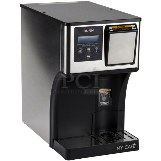 BRAND NEW SCRATCH AND DENT! Bunn 23442300000 My Cafe AP Stainless Steel Commercial Countertop AutoPOD Automatic Commercial Pod Brewer with Auto Eject Pod Disposal - Image 1 of 7