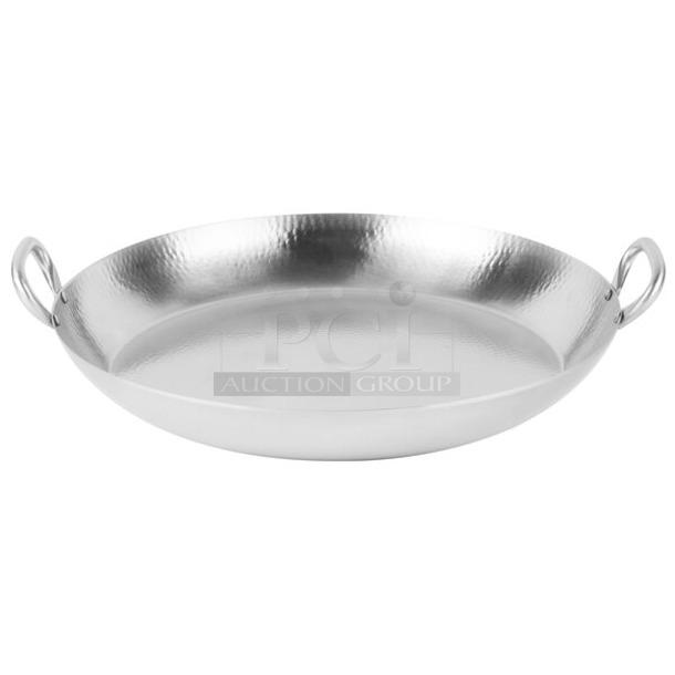 BRAND NEW SCRATCH AND DENT! American Metalcraft 124GP21 GP21 21 3/4" Hammered Stainless Steel Paella Pan - Image 1 of 4