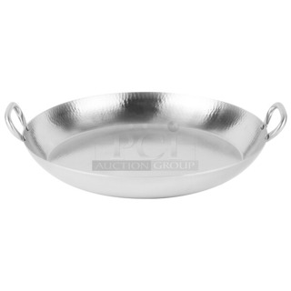 BRAND NEW SCRATCH AND DENT! American Metalcraft 124GP21 GP21 21 3/4" Hammered Stainless Steel Paella Pan