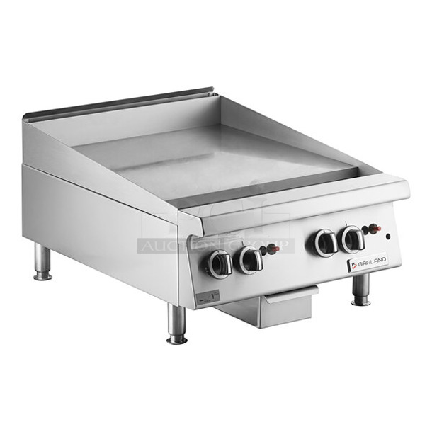 BRAND NEW SCRATCH AND DENT! Garland GTGG24-GT24M Stainless Steel Commercial Natural Gas 24" Countertop Griddle with Thermostatic Controls. 56,000 BTU - Image 1 of 7