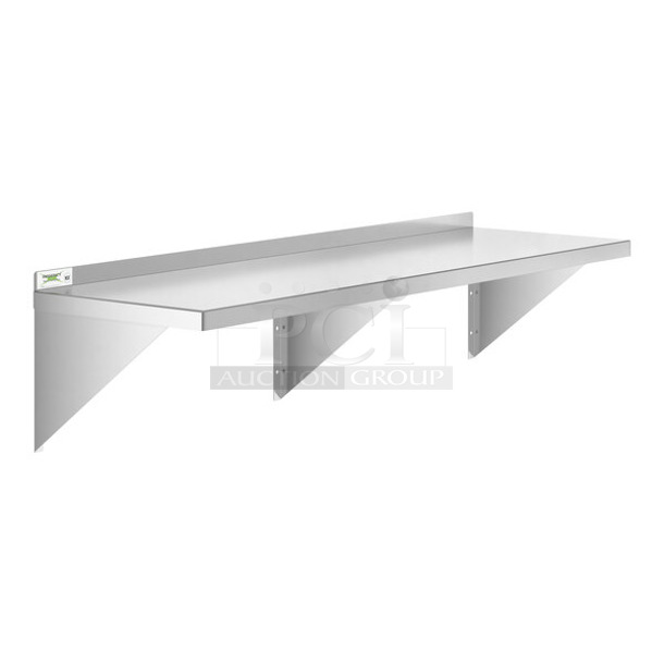 BRAND NEW SCRATCH AND DENT! Regency 600WS1860 18" x 60" 18 Gauge Stainless Steel Solid Wall Shelf - Image 1 of 3
