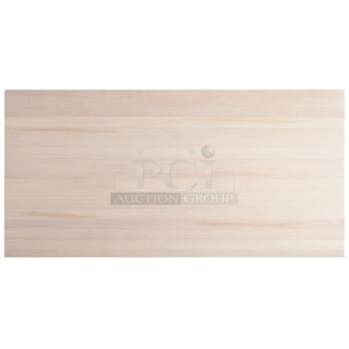 BRAND NEW SCRATCH AND DENT! Lancaster Table & Seating 3493060ANTWT Industrial 30" x 60" Solid Wood Live Edge Table Top with Antique White Wash Finish
