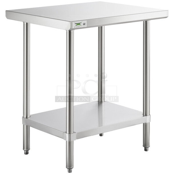 BRAND NEW SCRATCH AND DENT! Regency 600TS2430S 24" x 30" 16-Gauge 304 Stainless Steel Commercial Work Table with Undershelf - Image 1 of 3