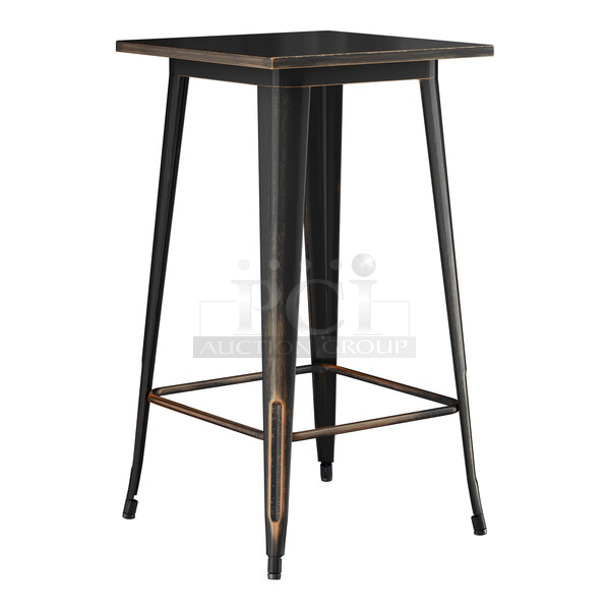 BRAND NEW SCRATCH AND DENT! Lancaster Table & Seating 164BA2424CPD Alloy Series 24" x 24" Distressed Copper Bar Height Outdoor Table - Image 1 of 3