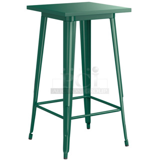 BRAND NEW SCRATCH AND DENT! Lancaster Table & Seating 164BA2424EMR Alloy Series 24" x 24" Emerald Bar Height Outdoor Table