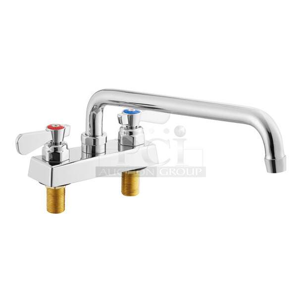 BRAND NEW SCRATCH AND DENT! Regency 600FD412 Deck-Mounted Faucet with 4" Centers and 12" Swing Spout - Image 1 of 3