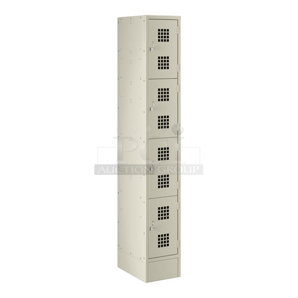 BRAND NEW SCRATCH AND DENT! Regency 600LC14128KB Space Solutions Beige 12" x 18" x 78" Single, 4 Tier Locker - Unassembled - Image 1 of 2