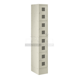 BRAND NEW SCRATCH AND DENT! Regency 600LC14128KB Space Solutions Beige 12" x 18" x 78" Single, 4 Tier Locker - Unassembled