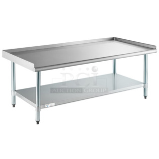 BRAND NEW SCRATCH AND DENT! Steelton 522SG3060 30" x 60" 18-Gauge Stainless Steel Equipment Stand with Undershelf and Galvanized Legs