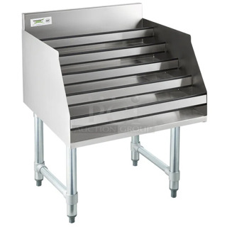BRAND NEW SCRATCH AND DENT! Regency 600LDR2324 24" Five-Tiered Stainless Steel Liquor Display Rack - 23" Deep. No Legs. 