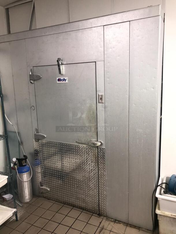 8'x10' Bally SELF CONTAINED Walk In Cooler Box w/ Heatcraft PTN076H6BE 208-230 Volts, 1 Phase Compressor and Condenser. Information Provided By The Consignor But Not Verified By PCI Auctions. Picture of the Unit Before Removal Is Included In the Listing. - Image 1 of 6
