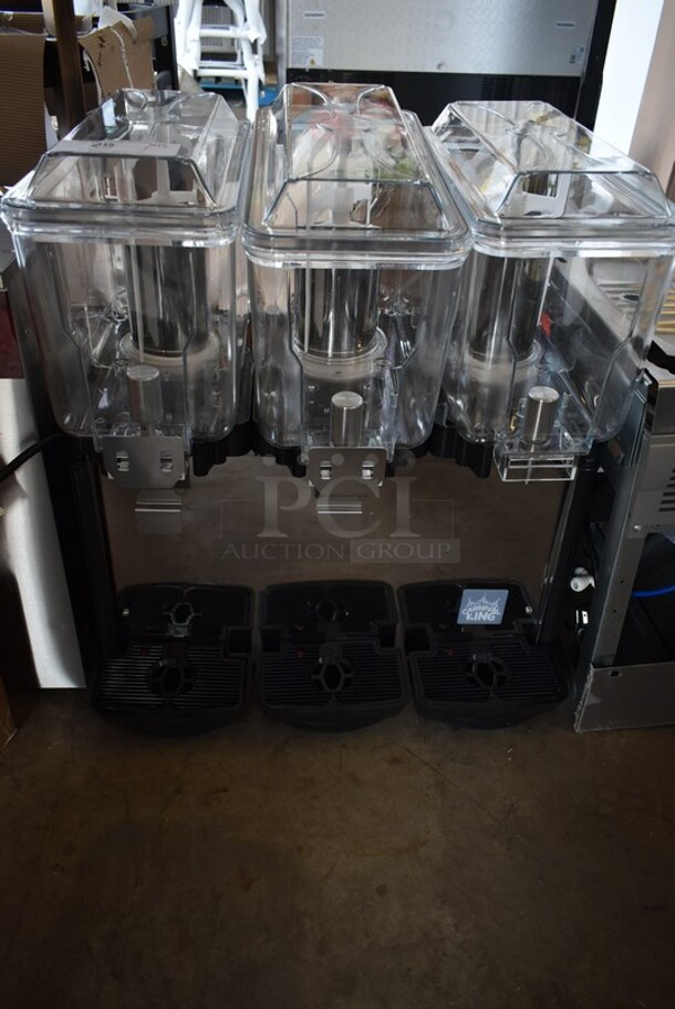 BRAND NEW SCRATCH AND DENT! 2023 Carnival King COLDREAM 3M Stainless Steel Commercial Countertop 3 Hopper Refrigerated Beverage Machine. 120 Volts, 1 Phase. Tested and Working! - Image 2 of 5