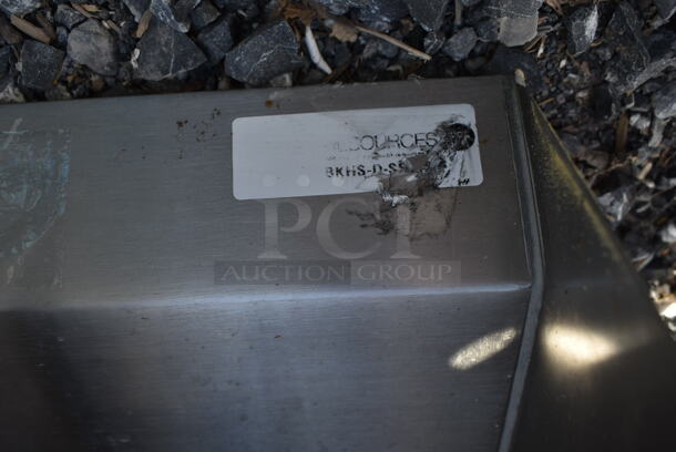 Stainless Steel Commercial Single Bay Wall Mount Sink w/ Side Splash Guards, Faucet and Handles.  - Image 5 of 5