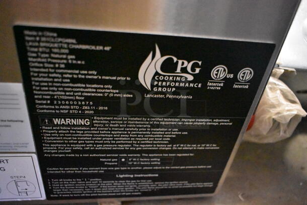 BRAND NEW SCRATCH AND DENT! 2023 Cooking Performance Group CPG 351CLCPG48NL Stainless Steel Commercial Countertop Gas Lava Briquette Charbroiler. 160,000 BTU - Image 11 of 11