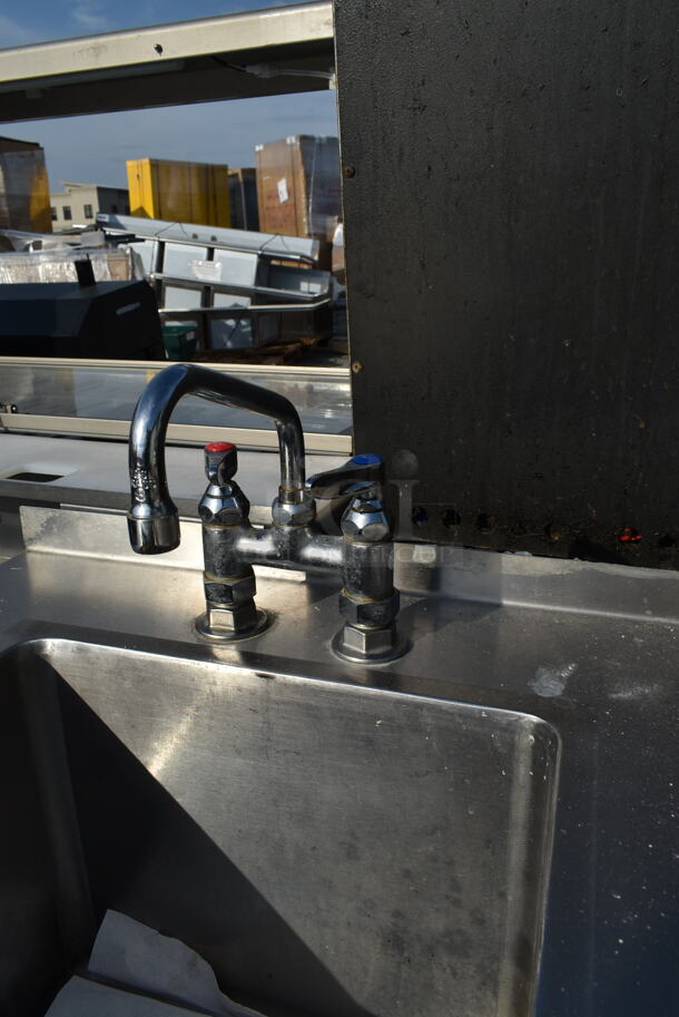 Stainless Steel Commercial Single Bay Sink w/ Faucet and Handles.  - Image 2 of 4