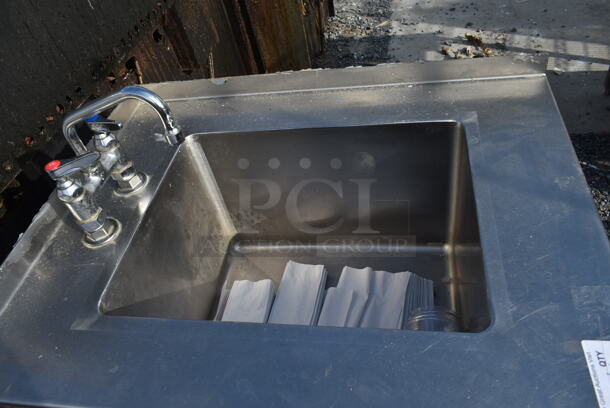 Stainless Steel Commercial Single Bay Sink w/ Faucet and Handles.  - Image 4 of 4