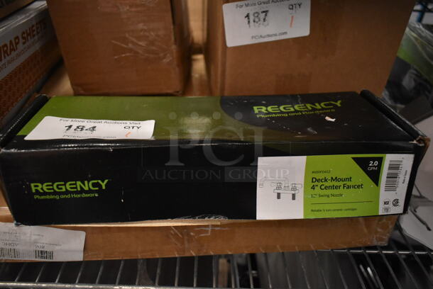 BRAND NEW SCRATCH AND DENT! Regency 600FD412 Deck-Mounted Faucet with 4" Centers and 12" Swing Spout - Image 2 of 3