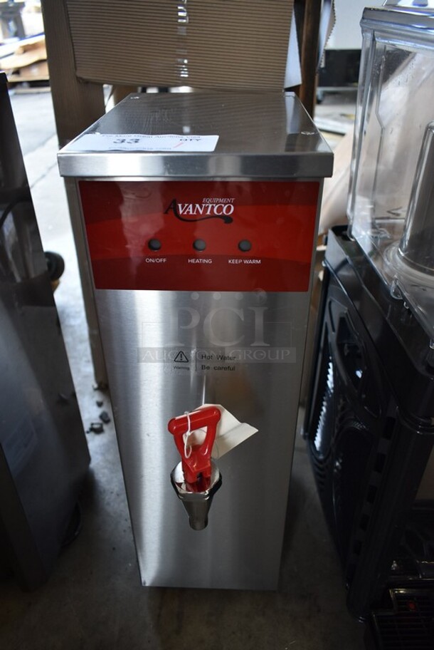 BRAND NEW SCRATCH AND DENT! 2023 Avantco 177HWDA2 Stainless Steel Commercial Countertop 2 Gallon Hot Water Dispenser. 120 Volts, 1 Phase.  - Image 2 of 6