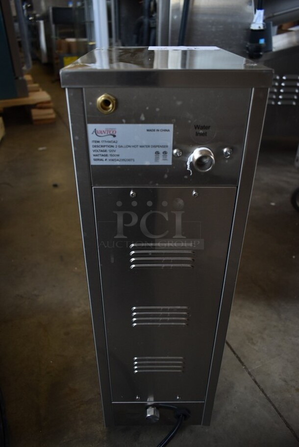 BRAND NEW SCRATCH AND DENT! 2023 Avantco 177HWDA2 Stainless Steel Commercial Countertop 2 Gallon Hot Water Dispenser. 120 Volts, 1 Phase.  - Image 5 of 6