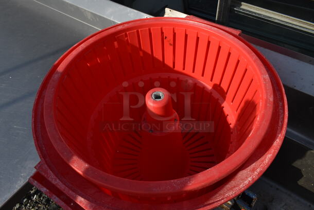 Chefmaster Red Poly Lettuce Spinner Salad Spinner.  - Image 3 of 3