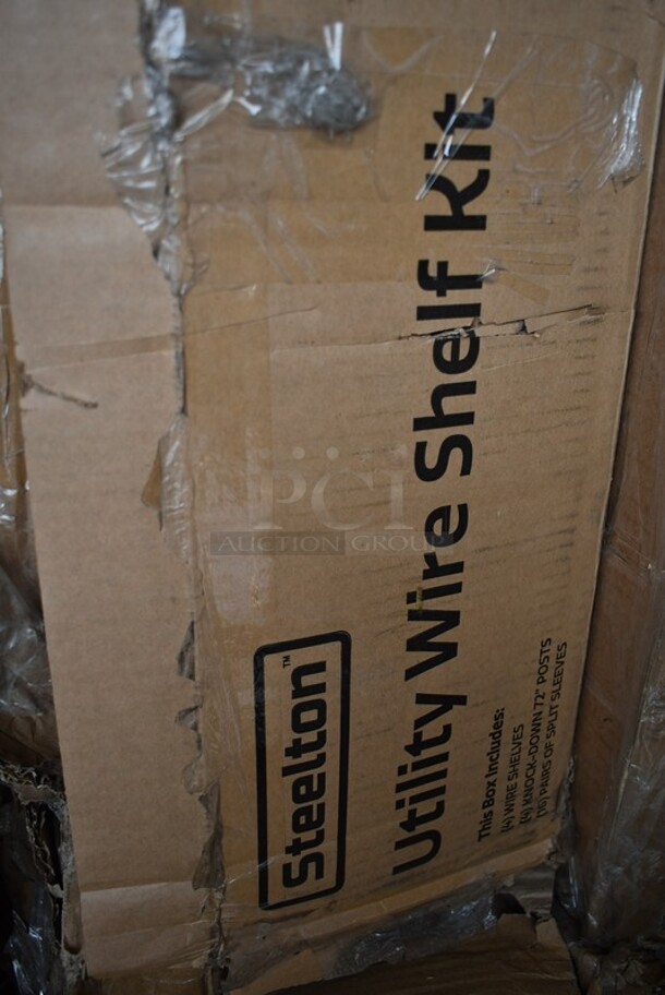BRAND NEW SCRATCH AND DENT! Steelton 465B2472KE4  24" x 72" NSF Black Epoxy 4-Shelf Kit with 72" Posts - Image 2 of 3