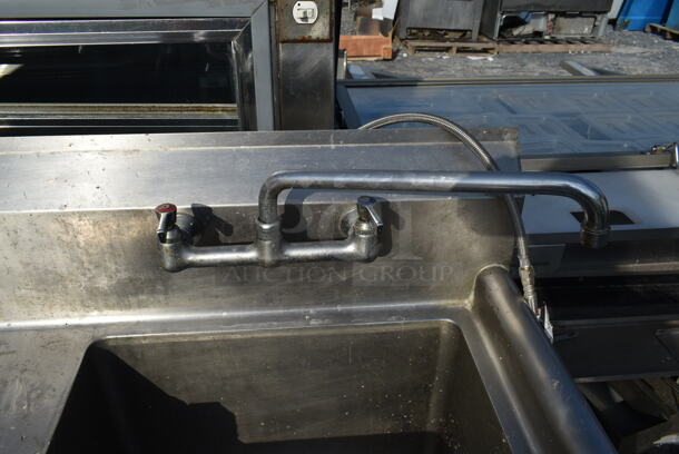Stainless Steel Commercial Single Bay Sink w/ Left Side Drain Board, Faucet and Handles. Bay 17.5x18. Drain Board 16x20 - Image 4 of 5